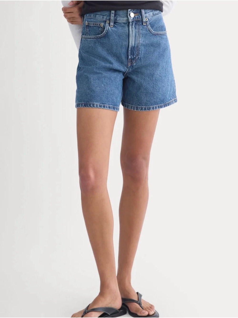 Everlane Mid-Rise Blue Denim Shorts